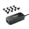 TooQ Charger - For Laptop - 90W + 2x USB2.0 - Black - TQLC-90BS02AT
