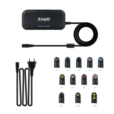 TooQ Charger - For Laptop - 90W + 2x USB2.0 - Black - TQLC-90BS02AT