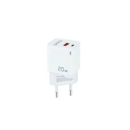 TooQ Wall Charger - USB-C/PD + USB-A/QC - 20W - White - TQWC-QCPD20WT