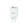 TooQ Charger - USB-C/PD - 45W - White - TQWC-GANQCPD45WT
