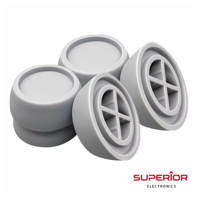 Conjunto 4 Pés Antivibração p/ Máquina de Lavar - Superior Electronics