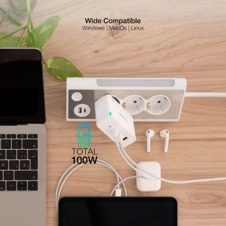 TooQ Wall Charger - GaN - 100W - White - TQWC-GANQC2PD100W