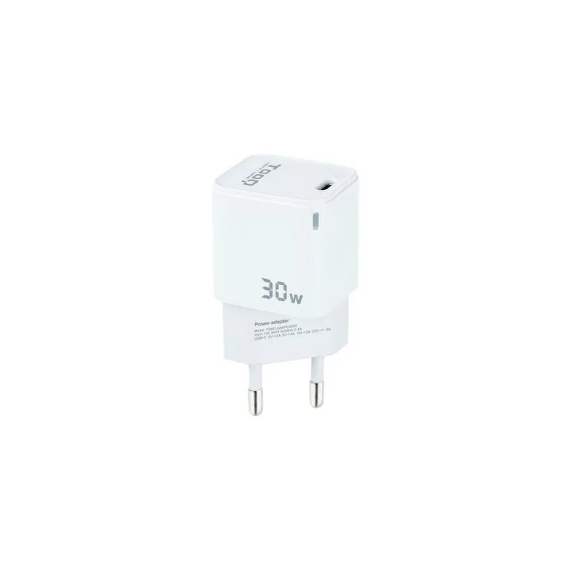 TooQ Wall Charger - GaN - 30W - White - TQWC-GANPD30WT