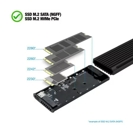 Caixa Externa TooQ - SSD - RGB - Preto - TQE-2222B|TooQ|8433281011373