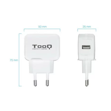 Carregador USB TooQ - 12W - Branco - TQWC-1S01WT|TooQ|8433281010796