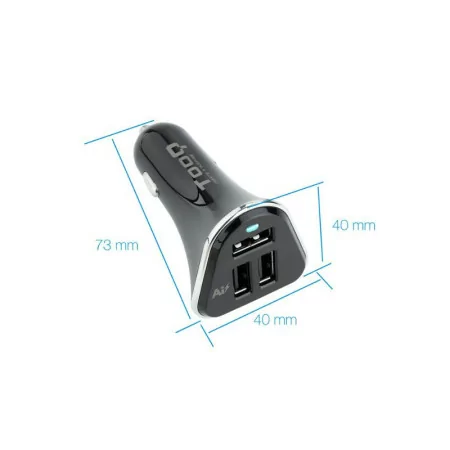 TooQ Car Charger - 5V - AI Control - Black - TQCC-2003