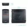 TooQ M-ATX Case - 500W - Black - TQC-4745DU3C-B