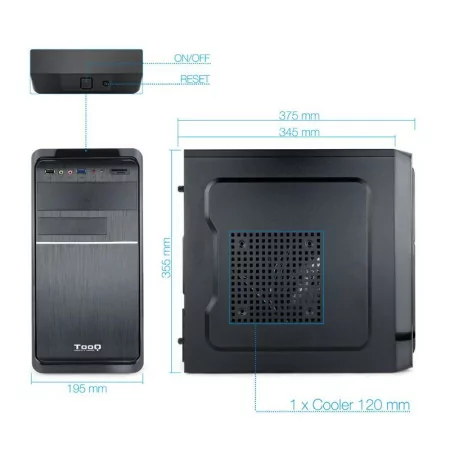 TooQ M-ATX Case - 500W - Black - TQC-4735U3C-B
