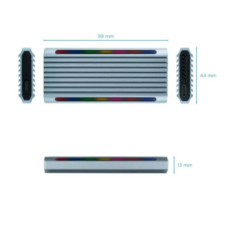 TooQ External Enclosure - SSD - RGB / Gray - TQE-2221G