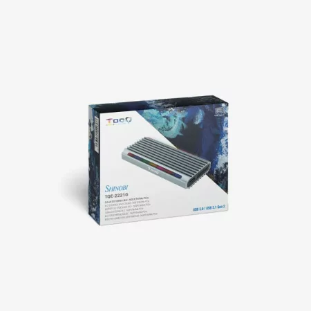 TooQ External Enclosure - SSD - RGB / Gray - TQE-2221G