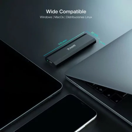 TooQ External Enclosure - SSD - Black - TQE-2223B