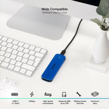 Caixa Externa TooQ - SSD - Azul - TQE-2201BL|TooQ|8433281013933