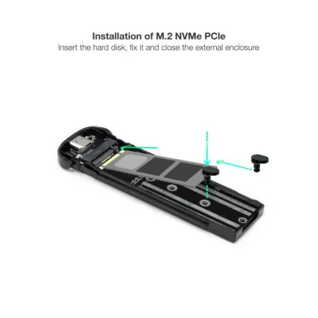TooQ External Enclosure - SSD - Black - TQE-2201B