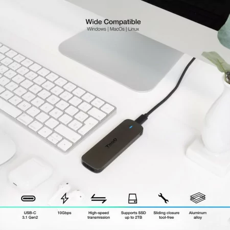 TooQ External Box - SSD - Brown - TQE-2202BR
