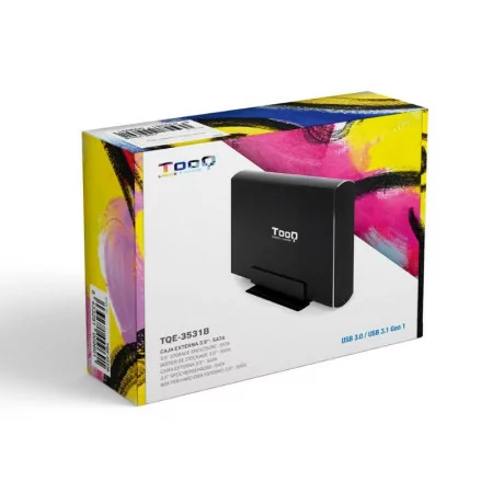 TooQ External Box - For Hard Drives - 3.5" - SATA - Black - TQE-3531B