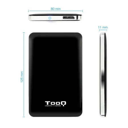TooQ External Box - For Hard Drives - 2.5" SATA - USB 3.0 - Black - TQE-2538B