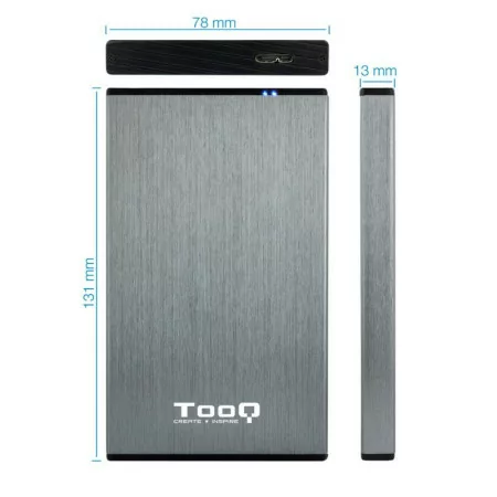 Caixa Externa TooQ - P/ Discos - 2,5" - HDD/SSD - Cinza - TQE-2527G|TooQ|8433281009646