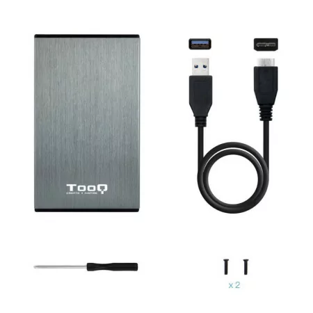 Caixa Externa TooQ - P/ Discos - 2,5" - HDD/SSD - Cinza - TQE-2527G|TooQ|8433281009646