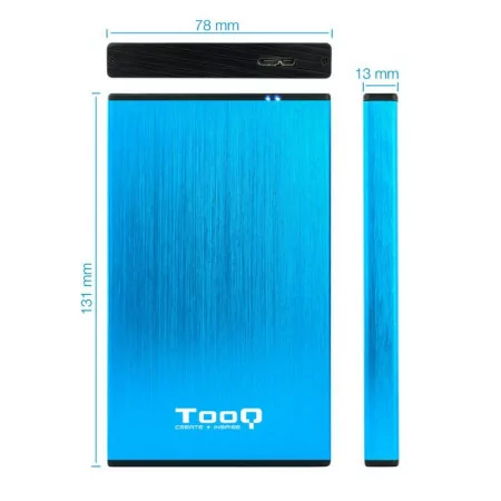 External Box 2.5" SATA TooQ - Blue Aluminum USB3.1 - TQE-2527BL
