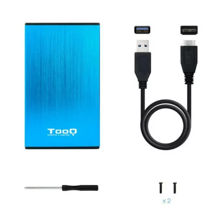 External Box 2.5" SATA TooQ - Blue Aluminum USB3.1 - TQE-2527BL