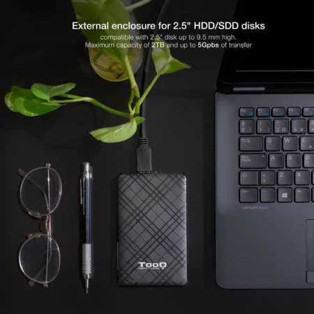 Caixa Externa TooQ - P/ Discos - 2,5" - HDD/SSD - Preto - TQE-2500B|TooQ|8433281013544
