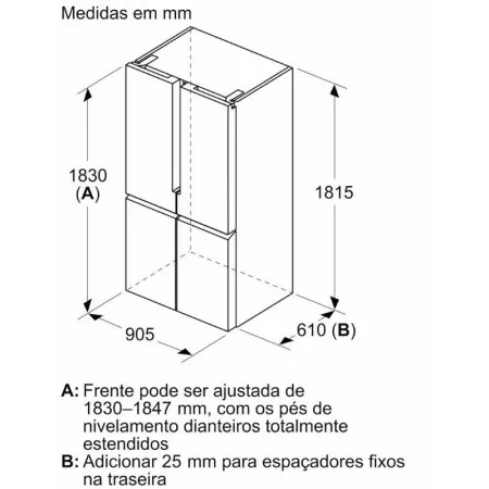 Frigorificos Side By Side Siemens - 605L - No Frost - Classe E - Inox - KF96NVPEA|Siemens|4242003896006
