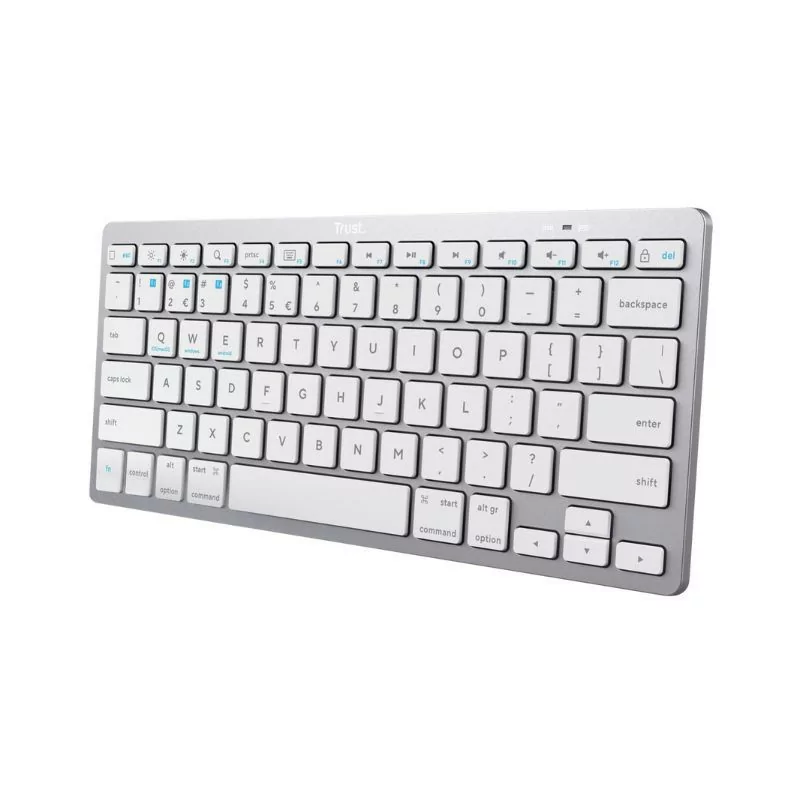 Teclado Bluetooth Trust - Ultrafino - Prata - TECTRU24907|Trust|8713439249071 Teclado Bluetooth Trust - Ultrafino - Prata - TECTRU24907|Trust|8713439249071