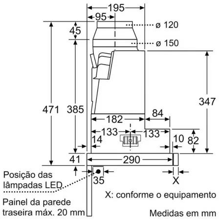 Exaustor Telescópico Bosch - Série 4 - 399m³/h - Prateado - DFS067A51|Bosch|4242005232055