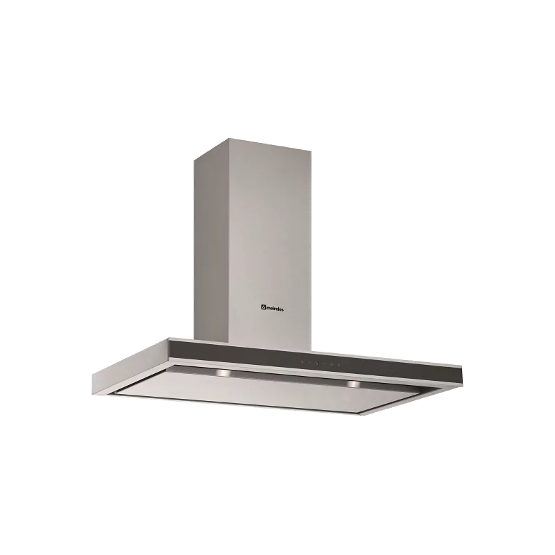 Meireles Chimney - 540M3/H - Mep 470 Xn - Stainless Steel & Black Glass