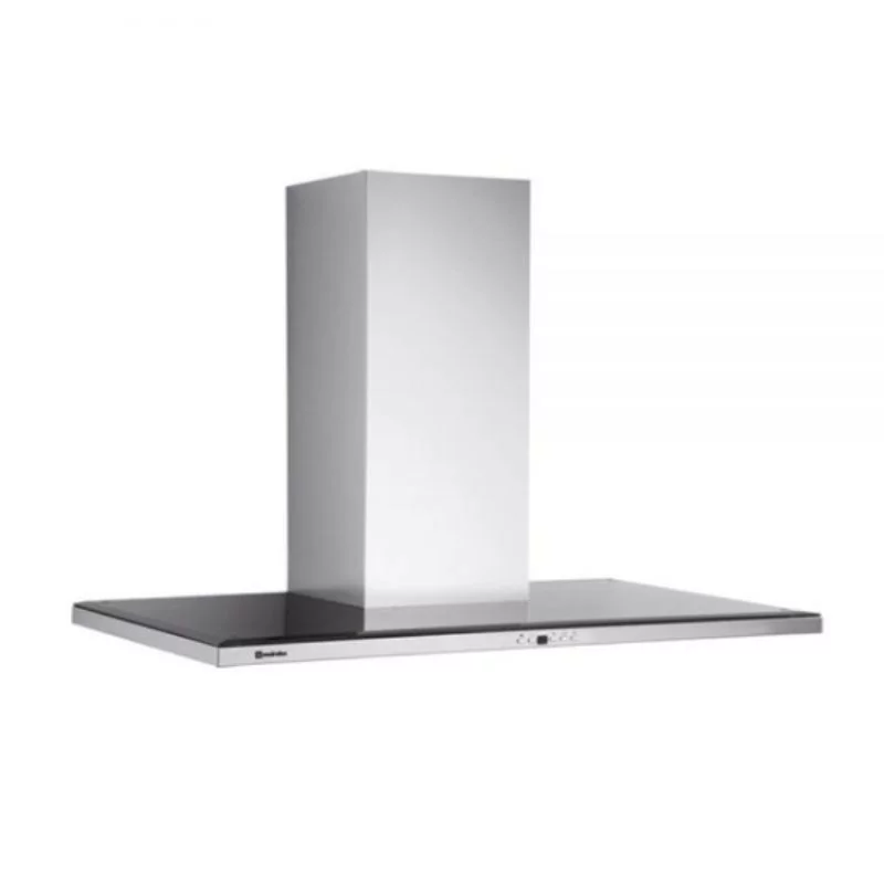 Meireles Chimney - 690M3/H - Mep 191 Xn - Stainless Steel and Black Glass