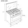 Meireles Stove - 121L - Electric Oven - 5 Burners - E 910 X - Stainless Steel