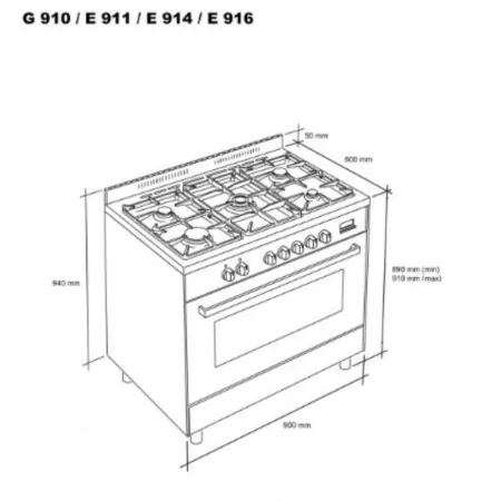 Meireles Monza Stove - 121L - E 911 R - Natural Gas - Red