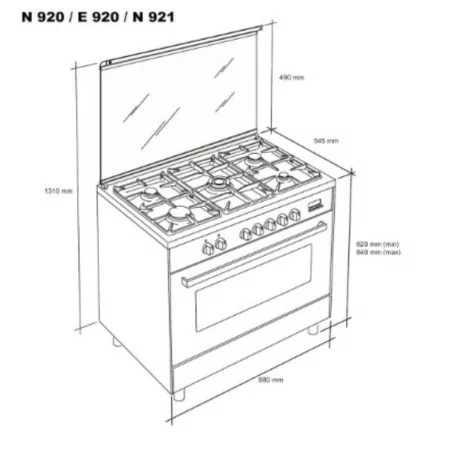 Meireles Milano Stove - 55L - N 920 X Rubis - Stainless Steel
