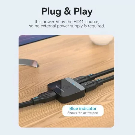 Switch HDMI 2.0 Vention - 4K - Bidirectional - AKOB0