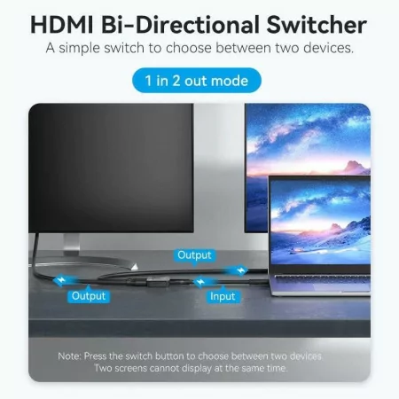 Switch HDMI 2.0 Vention - 4K - Bidirectional - AKOB0