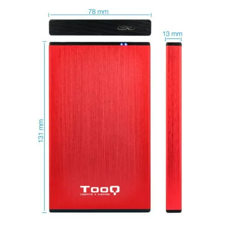Caixa Externa TooQ - P/ Discos 2,5" - HDD/SSD - Vermelha - TQE-2527R|TooQ|8433281009653