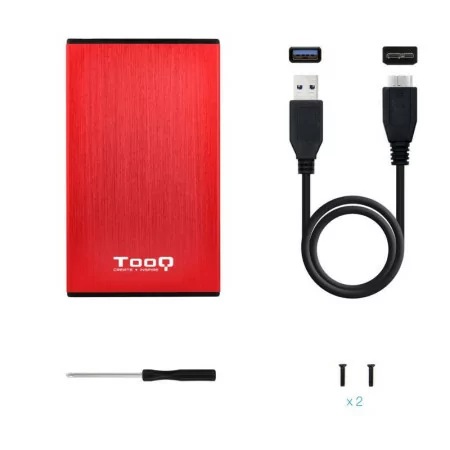 Caixa Externa TooQ - P/ Discos 2,5" - HDD/SSD - Vermelha - TQE-2527R|TooQ|8433281009653