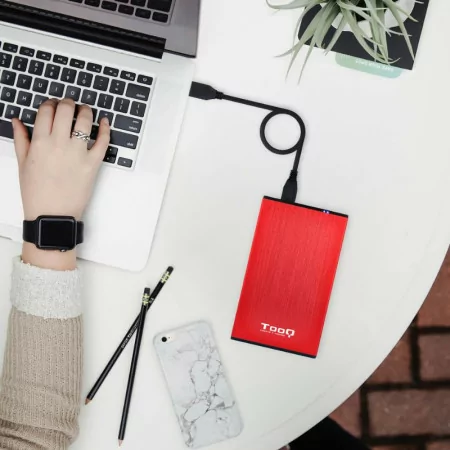 TooQ External Box - For 2.5" Discs - HDD/SSD - Red - TQE-2527R