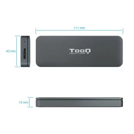 TooQ External Box - For SSD - M.2 - SATA - Gray - TQE-2281G