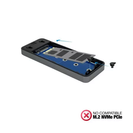 TooQ External Box - For SSD - M.2 - SATA - Gray - TQE-2281G