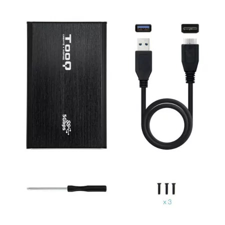 TooQ External Box - For Hard Drives - 2.5" - SATA I/II/III - USB 3.0 - Black - TQE-2529B