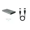 Caixa Externa TooQ - P/ HDD/SSD - 2.5" - Cinzento|TooQ|8433281013551