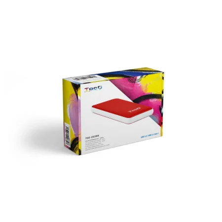 Caixa Externa TooQ - P/ Discos Rígidos - 2.5" - SATA I/II/III - USB 3.1 - Vermelho - TQE-2528R|TooQ|8433281008328