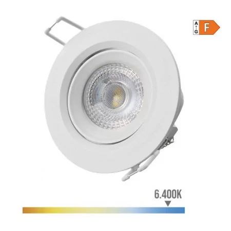 Downlight LED Encastre EDM - Redonda - 5W - 6400K - Luz Fria - Aro Blanco - Ø9cm - 31651