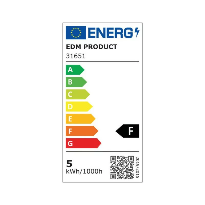 Downlight LED Encastre EDM - Redonda - 5W - 6400K - Luz Fria - Aro Blanco - Ø9cm - 31651
