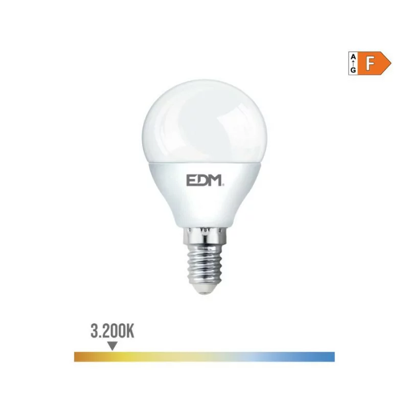 EDM LED Bulb - Spherical - E14 - 7W - 600LM - 3200K - Warm Light - Ø4.5x8.2cm - 98949