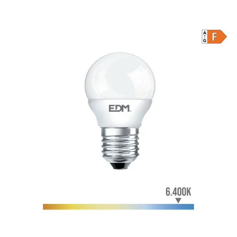 Bombilla LED EDM - Esférica - E27 - 7W - 600LM - 6400K - Luz Fria - Ø4,5x8,2cm - 98946 Bombilla LED EDM - Esférica - E27 - 7W - 600LM - 6400K - Luz Fria - Ø4,5x8,2cm - 98946