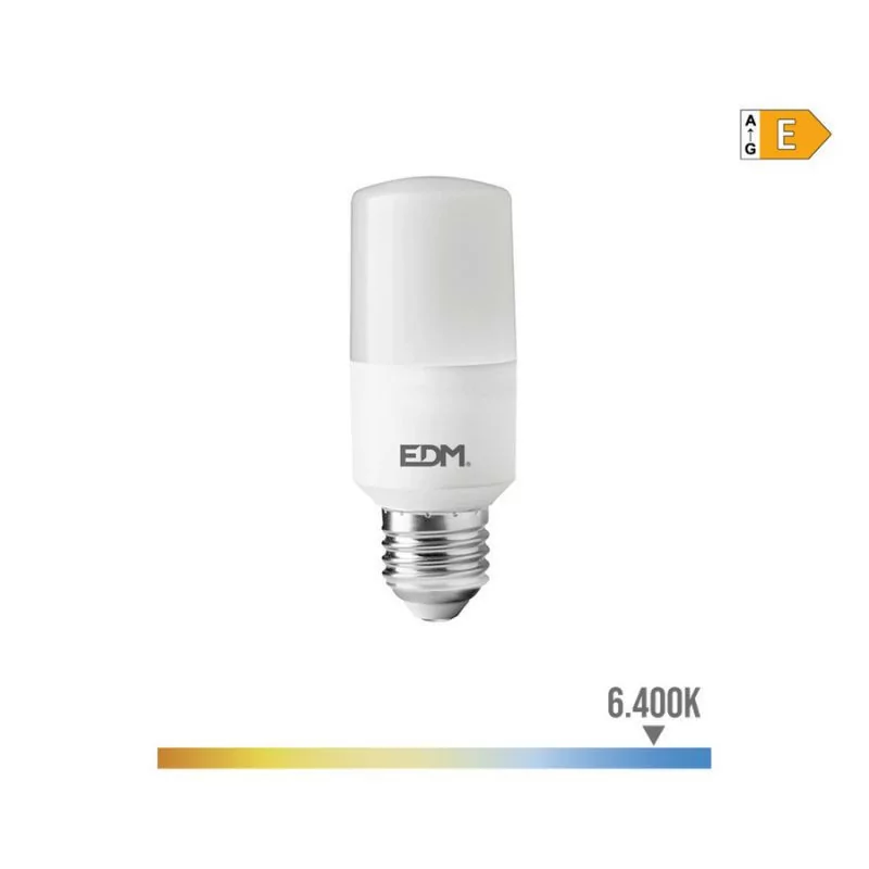 Bombilla LED EDM - Tubular - E27 - 10W - 1100LM - 6400K - Luz Fria - Ø4x10,7cm - 98841 Bombilla LED EDM - Tubular - E27 - 10W - 1100LM - 6400K - Luz Fria - Ø4x10,7cm - 98841