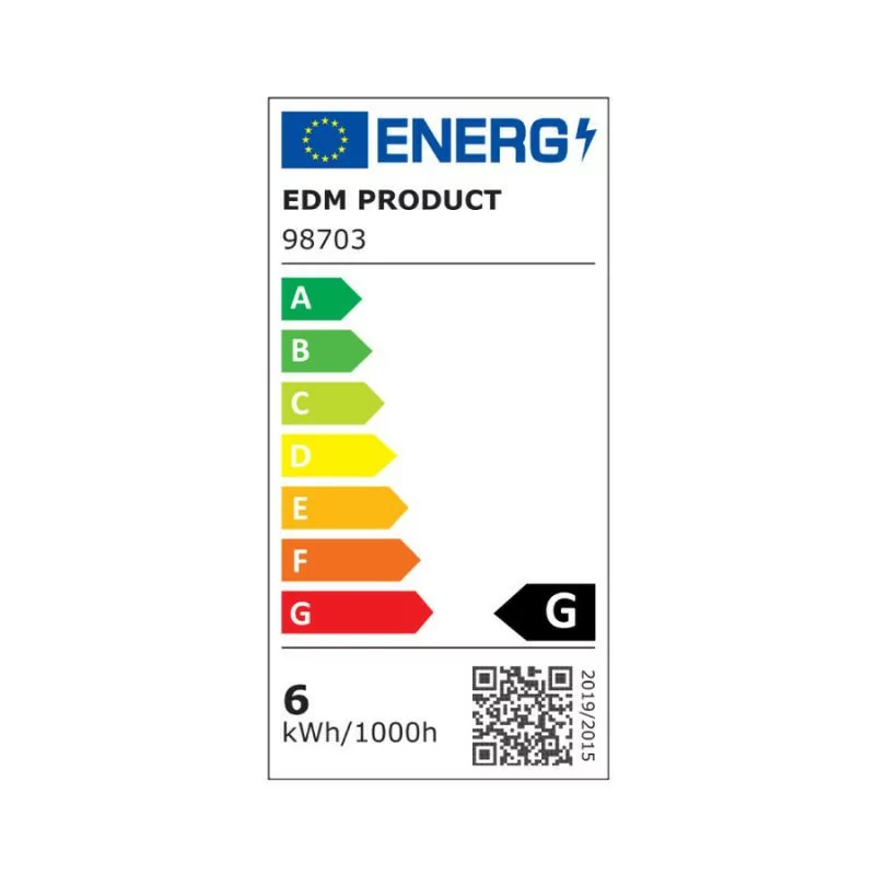 EDM LED Bulb - Spherical - E14 - 6W - 500LM - 3200K - Warm Light - 4.5x8.2cm - 98703
