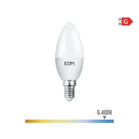 Bombilla LED EDM - Vela - E14 - 5W - 400LM - 6400K - Luz Fria - 3,6x10,3cm - 98328